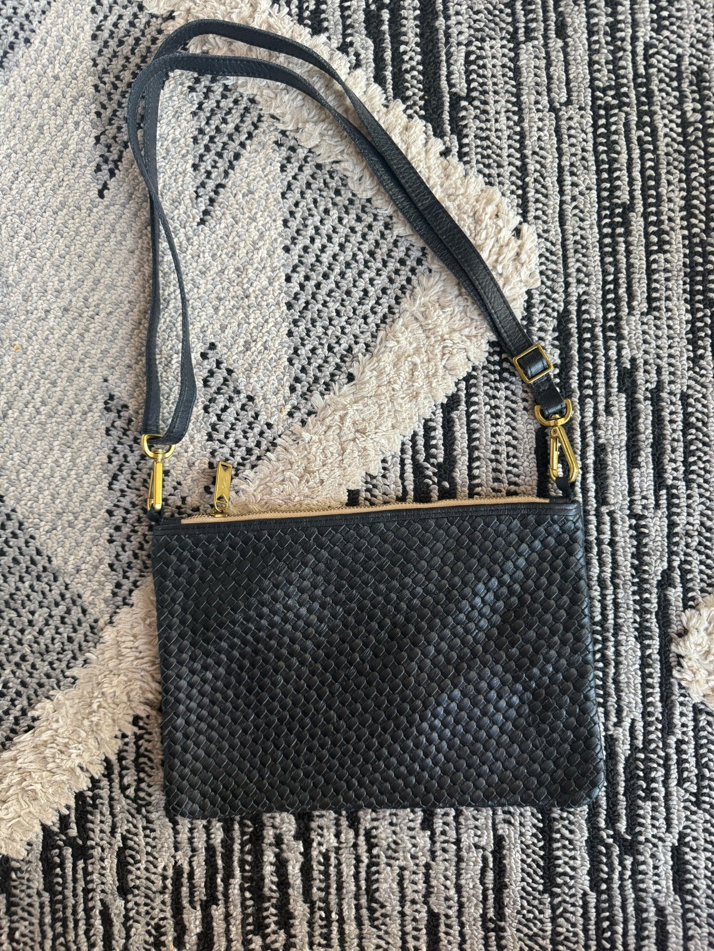 Sseko Woven Leather Crossbody Clutch